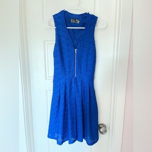 Royal Blue Guess Dress Sleeveless with front zipper